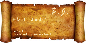 Páli Jenő névjegykártya